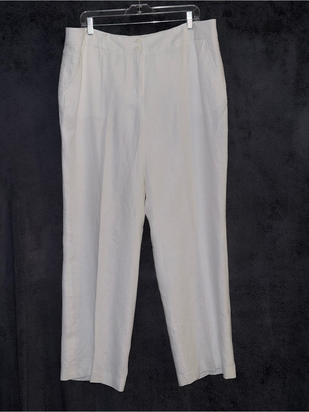 NWT Style & Co. White Linen High Waist Wide Leg Trousers Size 16